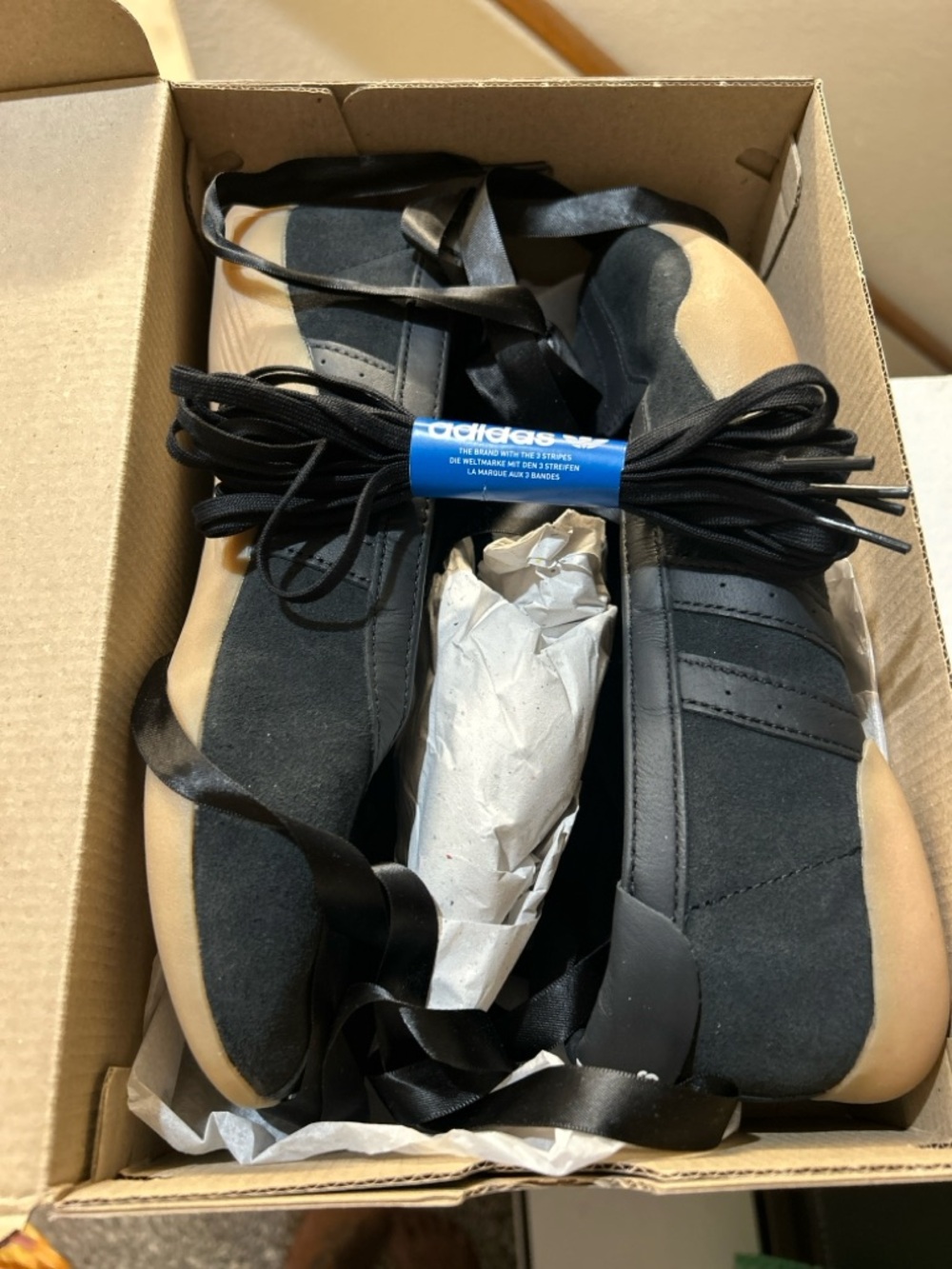 adidas Women’s Black Suede Ballet-Inspired Sneakers with Gum Sole - Picture 3 of 4